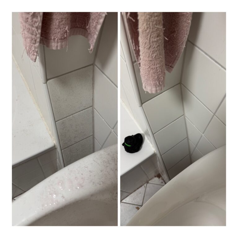 Badezimmer geputzt vorher nachher
